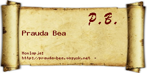Prauda Bea névjegykártya